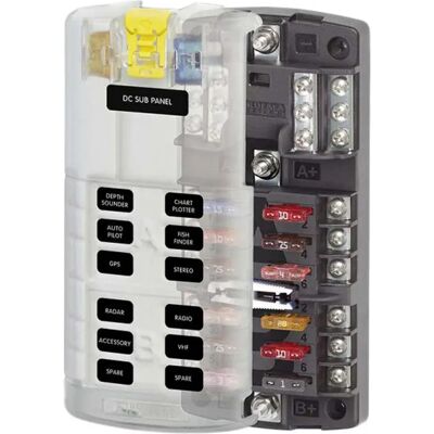 Blue Sea Systems - 6+6 sikringer 30A - 1stk - Fuse Holder Blue Sea Systems - 6+6 sikringer 30A - 1stk - Fuse Holder