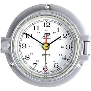 Plastimo - Clock Ø 120mm - Quartz mechanism - Chrome matte aluminum - Openable model - Clock Plastimo - Clock Ø 120mm - Quartz mechanism - Chrome matte aluminum - Openable model - Clock