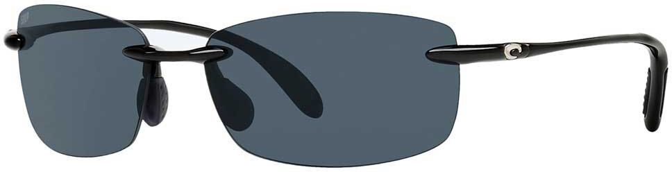 Costa Ballast Polarized Sunglasses Shiny Black Gray 580P/CAT3 Men