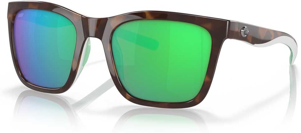 Costa Panga Mirrored Polarized Sunglasses Shiny Tort / White / Seafoam Green Mirror 580P/CAT2 Men