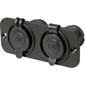 Talamex Doulbe Flush Frame With Usb 2.4a&standard Socket Black One Size unisex Talamex Doulbe Flush Frame With Usb 2.4a&standard Socket Black One Size unisex