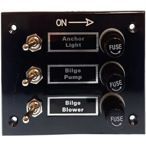 Goldenship 3 Switches Bakelite Panel With Fuse Holders 15a 12v Black 90 x 115 mm unisex Goldenship 3 Switches Bakelite Panel With Fuse Holders 15a 12v Black 90 x 115 mm unisex