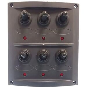 Goldenship 6 Switches Panel With Lights 15a 12v Black 110 x 125 mm unisex Goldenship 6 Switches Panel With Lights 15a 12v Black 110 x 125 mm unisex