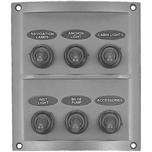 Plastimo 175532 6 Levers Switches Panel Grey One Size unisex Plastimo 175532 6 Levers Switches Panel Grey One Size unisex