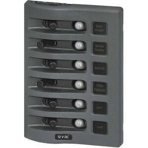 Blue Sea Systems Weatherdeck Panel Circuit Breaker 6 Position Switch Grey One Size unisex Blue Sea Systems Weatherdeck Panel Circuit Breaker 6 Position Switch Grey One Size unisex