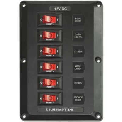Blue Sea Systems 6 Positions Circuit Breaker Panel Black One Size unisex Blue Sea Systems 6 Positions Circuit Breaker Panel Black One Size unisex
