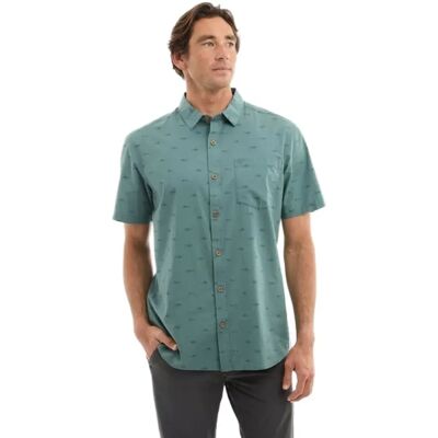 Pelagic Knockdown Woven Tiny Fish Short Sleeve Shirt North Atlantic L Men Pelagic Knockdown Woven Tiny Fish Short Sleeve Shirt North Atlantic L Men