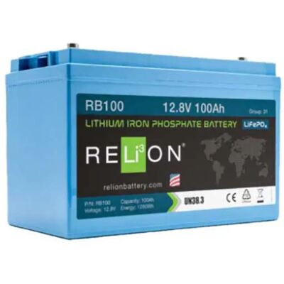 Relion 12V 1280Wh 100Ah Deep Cycle Lithium Battery Relion 12V 1280Wh 100Ah Deep Cycle Lithium Battery