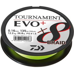 Daiwa Tournament Evo Plus Braided Line 135 M Chartreuse 0.160 mm unisex Daiwa Tournament Evo Plus Braided Line 135 M Chartreuse 0.160 mm unisex