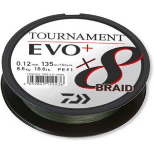 Daiwa Tournament Evo Plus Braided Line 135 M Dark Green 0.180 mm unisex Daiwa Tournament Evo Plus Braided Line 135 M Dark Green 0.180 mm unisex