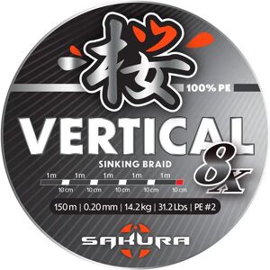 Sakura Vertical 8 Braided Line 150 M Grey 0.150 mm unisex Sakura Vertical 8 Braided Line 150 M Grey 0.150 mm unisex