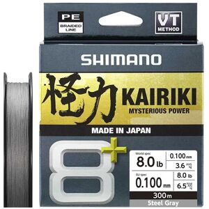 Shimano Fishing Line Kairiki 8+ Braided Line 300 M Grey 0.280 mm unisex Shimano Fishing Line Kairiki 8+ Braided Line 300 M Grey 0.280 mm unisex