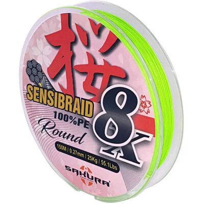 Sakura Sensibraid 8x Braided Line 150 M Chartreuse 0.180 mm unisex Sakura Sensibraid 8x Braided Line 150 M Chartreuse 0.180 mm unisex