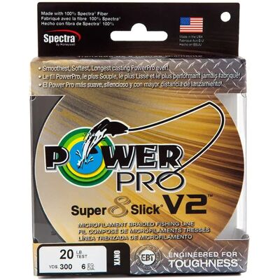 Power Pro Super 8 Slick V2 Braided Line - 275 M - Gray - Fishing Line Power Pro Super 8 Slick V2 Braided Line - 275 M - Gray - Fishing Line