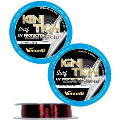 Vercelli Ignition Surf Monofilament - 3000 M, Black, 0.200 Mm - Monofilament fishing line Vercelli Ignition Surf Monofilament - 3000 M, Black, 0.200 Mm - Monofilament fishing line