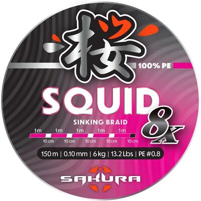 Sakura Squid 8 Braided Line 150 M Pink 0.120 mm unisex Sakura Squid 8 Braided Line 150 M Pink 0.120 mm unisex