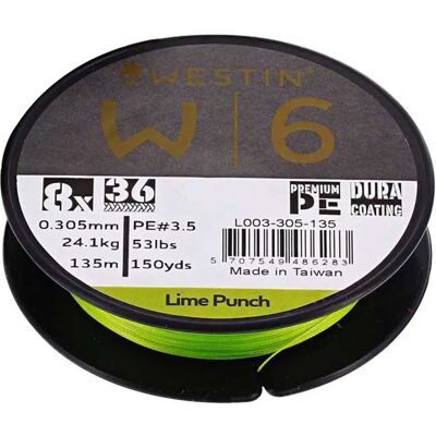Westin W6 Lime Punch 135m - Braided Fishing Line Westin W6 Lime Punch 135m - Braided Fishing Line
