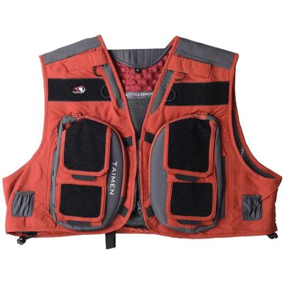 Taimen Rauchua Fly Fishing Fishing Vest Baked Clay XS Men Taimen Rauchua Fly Fishing Fishing Vest Baked Clay XS Men