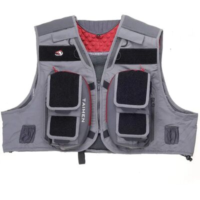 Taimen Rauchua Fly Fishing Fishing Vest Grey L Men Taimen Rauchua Fly Fishing Fishing Vest Grey L Men