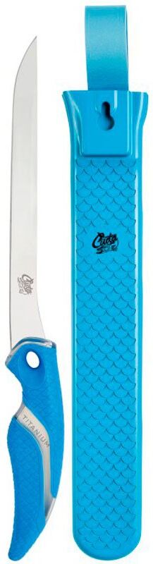 Cuda Freshwater Fillet With Sheath Knife Blue 18 cm unisex