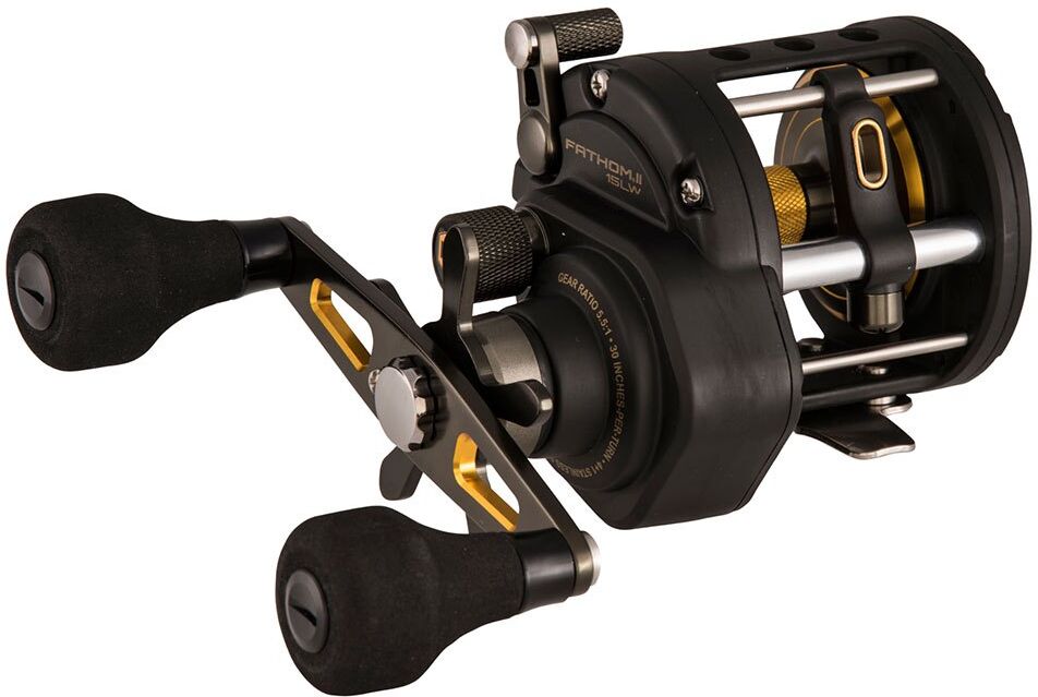 Penn Fathom Ii Level Wind Rh Trolling Reel Black / Gold 20 unisex