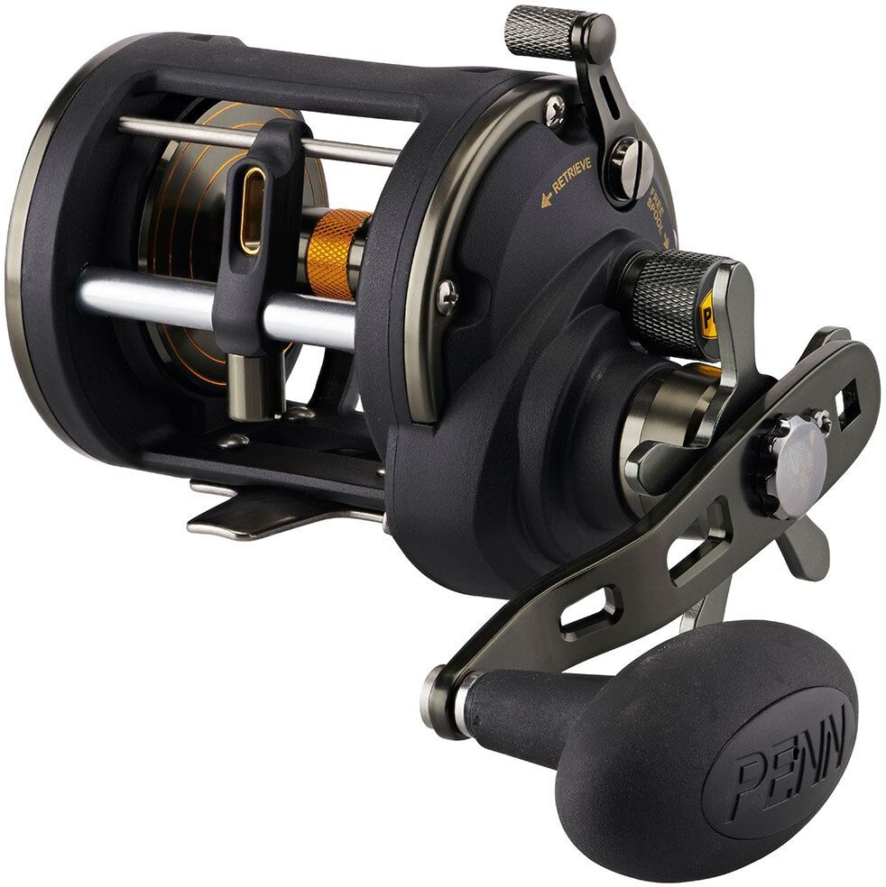Penn Squall Ii Level Wind 18.7oz Trolling Reel Black / Gold 20 unisex
