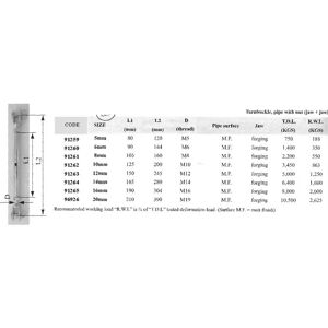 Lalizas Pipe Turnbuckle Inox 316 Tensor 8 mm unisex Lalizas Pipe Turnbuckle Inox 316 Tensor 8 mm unisex