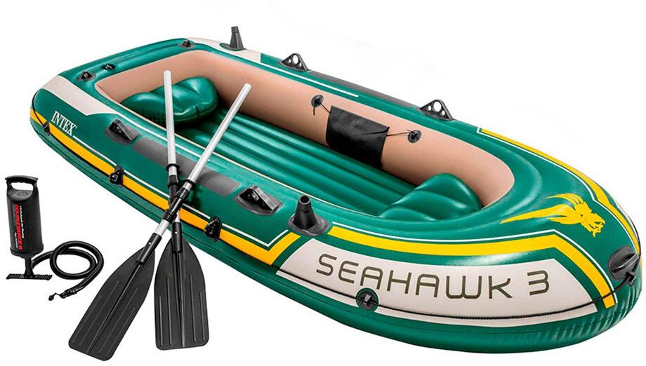 Intex Seahawk 3 Inflatable Boat Green / Yellow One Size unisex