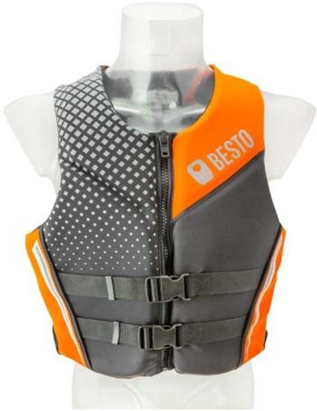 Talamex Besto 50n Neoprene Life Jacket Black / Grey / Orange S unisex