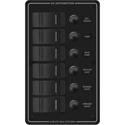 Blue Sea Systems Water Resistant Panel 6 Position Black One Size unisex Blue Sea Systems Water Resistant Panel 6 Position Black One Size unisex