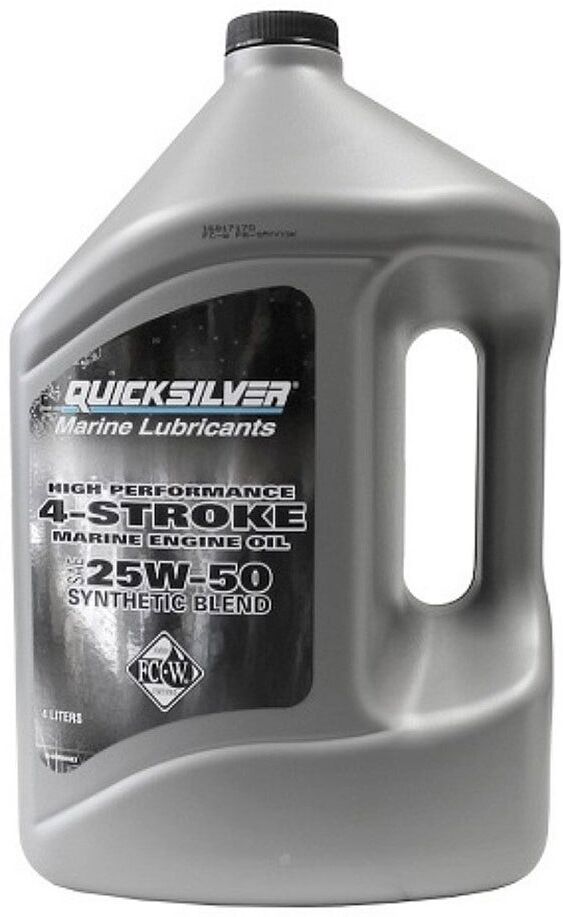 Quicksilver Boats 4 Stroke Fcw 25w50 Synthetic Blend Marine Outboard Oil Engine 4l 3 Units Grey One Size unisex