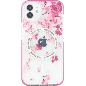 Ted Baker AZAMIA Clear Scattered Flowers Antishock Phone Case for iPhone 12 Pink Bumper Compatible with MagSafe