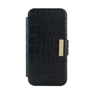 Ted Baker KHAILIA Black Croc Folio Phone Case for iPhone 12 Gold Shell