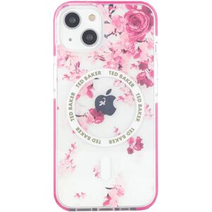 Ted Baker AZAMIAS Clear Scattered Flowers Antishock Phone Case for iPhone 14 Pink Bumper Compatible with MagSafe