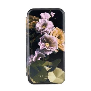 Ted Baker Black Paper Flowers Mirror Folio Phone Case for iPhone 15 Pro Max Gold Shell