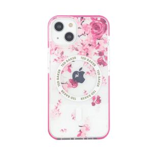 Ted Baker AZZAMEE Clear Scattered Flowers Antishock Phone Case for iPhone 15 Pink Bumper Compatible with MagSafe