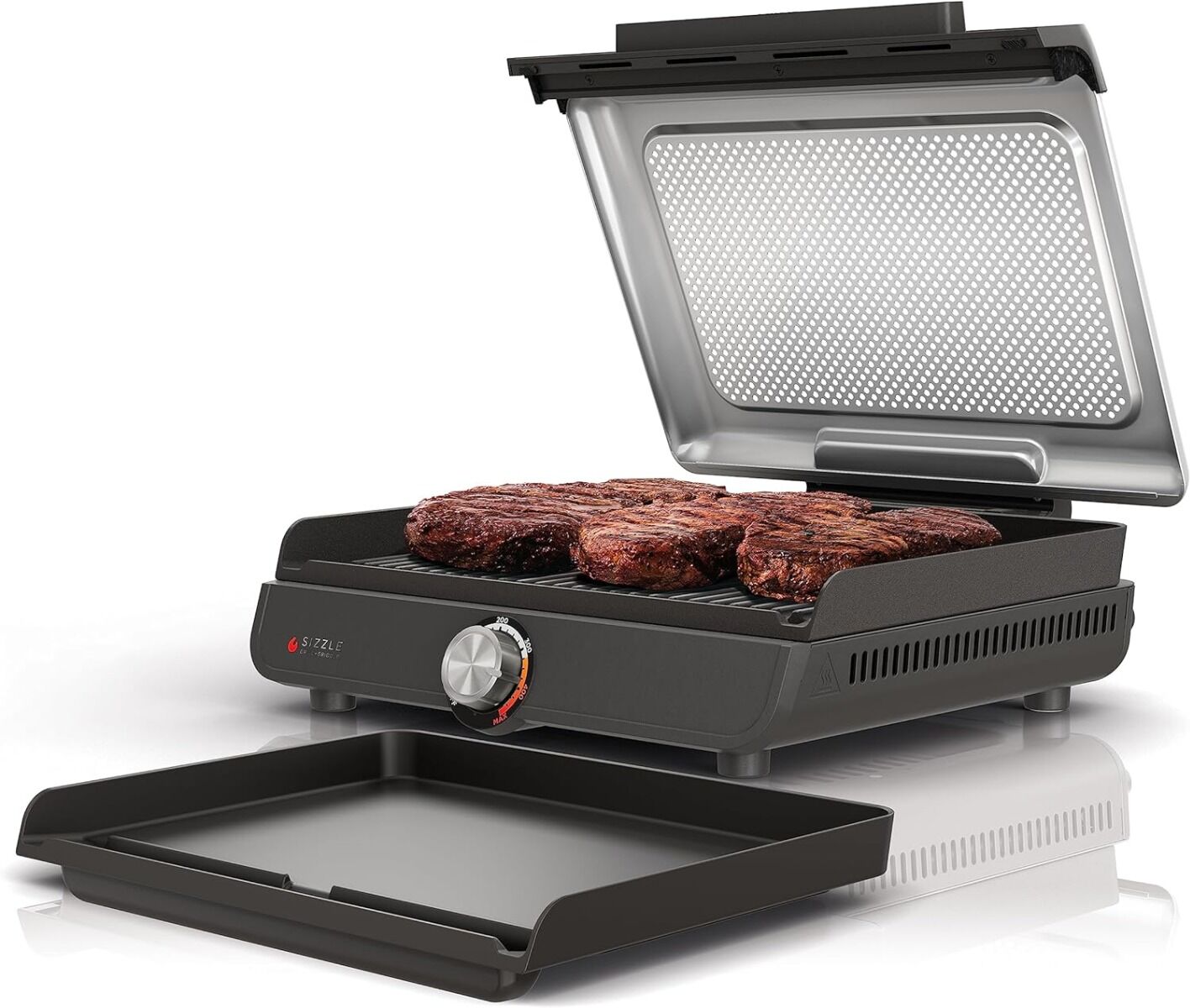 Ninja GR101UK Sizzle Indoor Grill & Flat Plate Black