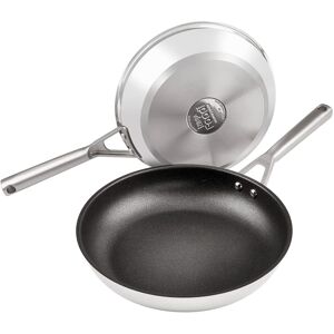 Ninja C62200UK Foodi Zerostick 2-Piece Frying Pan Set-Stainless Steel