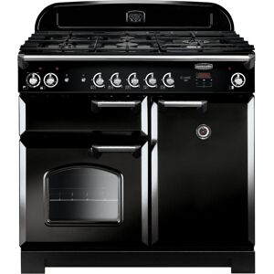 Rangemaster CLA100DFFBL/C Classic 100cm Dual Fuel Range Cooker Black Chrome