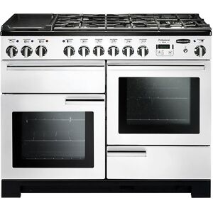 Rangemaster PDL110DFFWH/C Professional Deluxe Dual Fuel 110 Range Cooker White Chrome