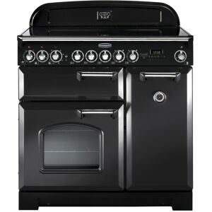 Rangemaster CDL90ECCB/C Classic Deluxe 90cm Electric Ceramic Range Cooker-Charcoal Black/Chrome