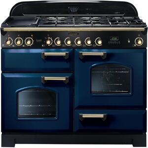 Rangemaster CDL110DFFRB/B Classic Deluxe 110cm Dual Fuel Range Cooker Regal Blue/Brass