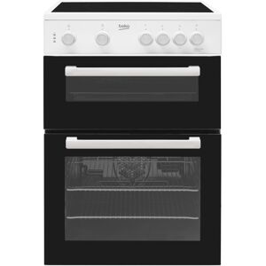 Beko KTC611W Electric Cooker with Ceramic Hob - Black/White