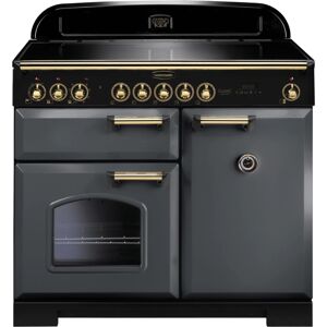 Rangemaster CDL100EISL/B Classic Deluxe 100cm Electric Induction Range Cooker-Slate/Brass