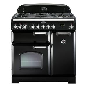 Rangemaster CDL90DFFBL/C Classic Deluxe 90 Dual Fuel Range Cooker Black and Chrome