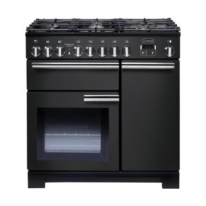 Rangemaster PDL90DFFCB/C 90cm Professional Deluxe Dual Fuel Range Cooker Charcoal Black/Chrome