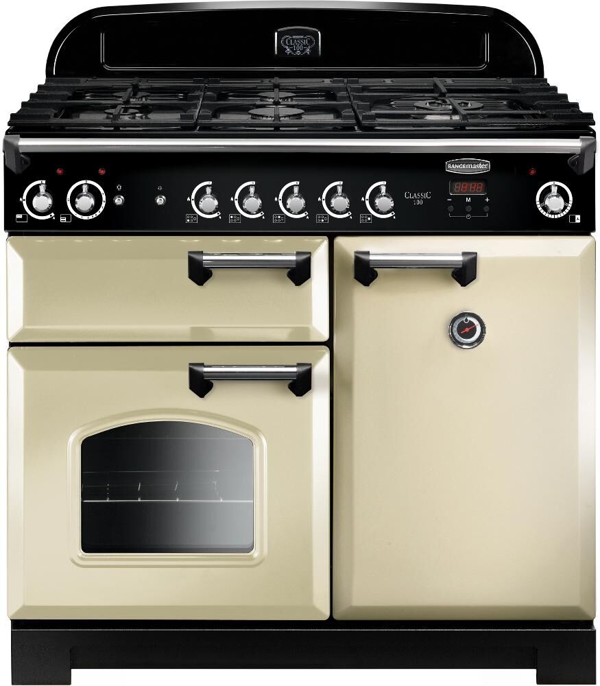 Rangemaster CLA100NGFCR/C Classic Gas 100cm Range Cooker Cream Chrome