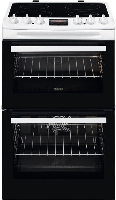 Zanussi ZCV46250WA 55cm Double Oven Electric Cooker With Ceramic Hob