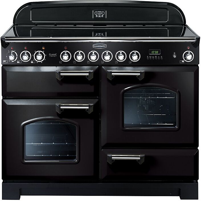 Rangemaster CDL110ECBL/C Classic Deluxe Electric Ceramic Range Cooker 110cm Black Chrome