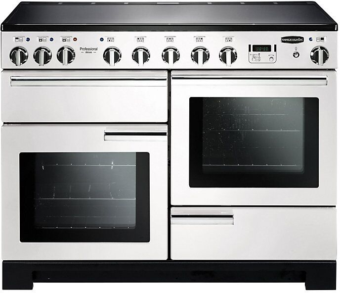 Rangemaster PDL110EIWH/C Professional Deluxe 110 Induction Range Cooker White Chrome